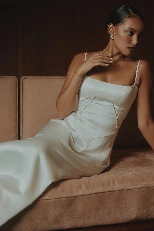 Gabriella | The Silky Satin Corset Maxi Dress