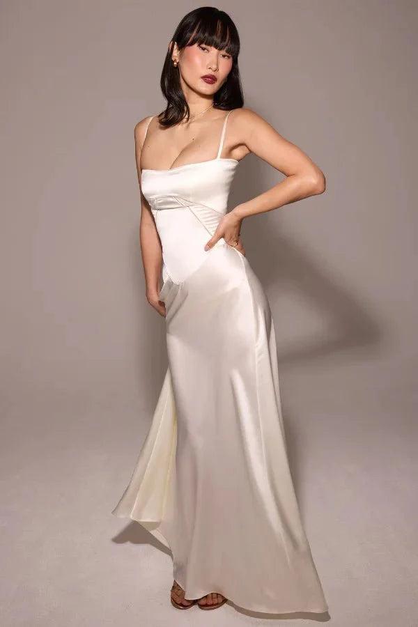 Gabriella | The Silky Satin Corset Maxi Dress