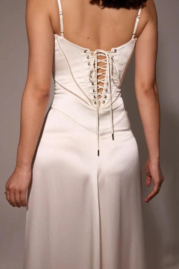 Gabriella | The Silky Satin Corset Maxi Dress