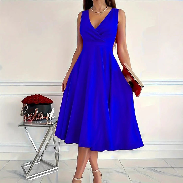 Tamsin | V-Neck A-Line Midi Dress