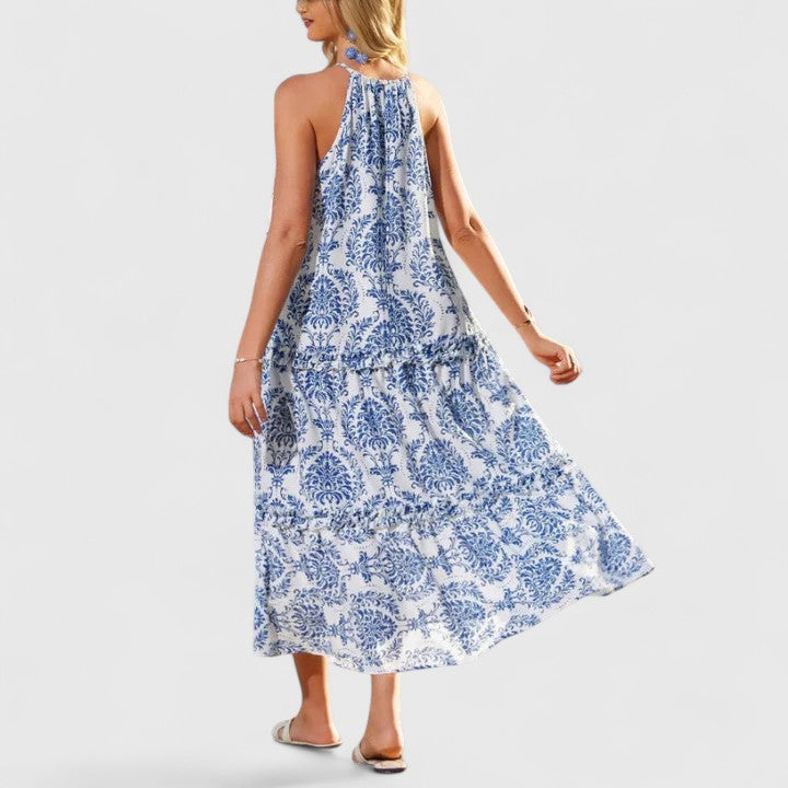 Marisol | Women's Halter Neck Bohemian Printed Maxi Dress