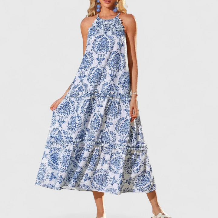 Marisol | Women's Halter Neck Bohemian Printed Maxi Dress