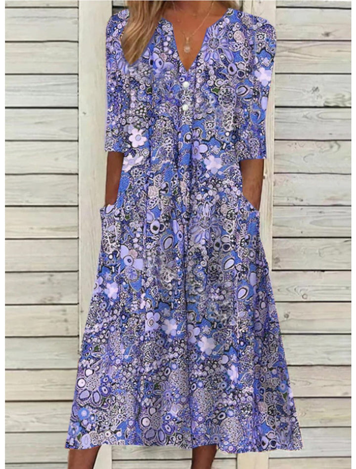 Olive | Printed Midi with Pocket
