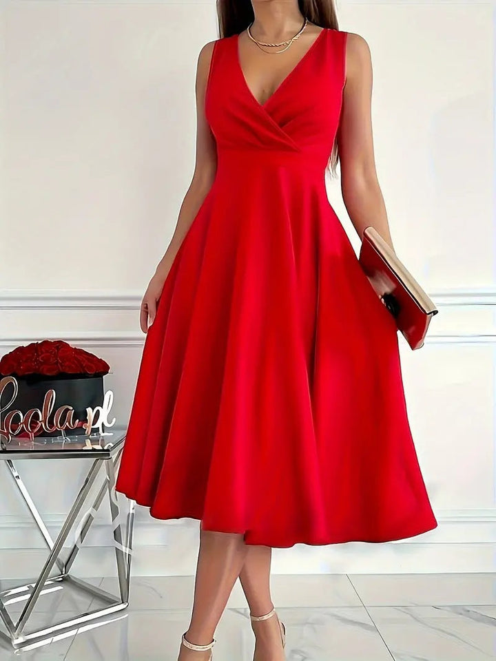 Tamsin | V-Neck A-Line Midi Dress