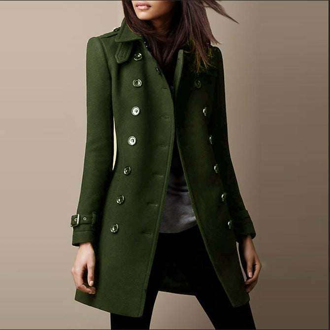Zuria | Elegant Long Buttoned Winter Coat