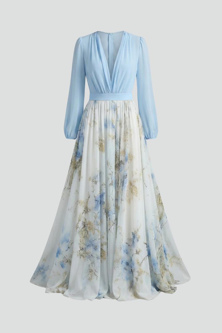 Brynn | Women’s Sheer Sleeves Maxi Dress