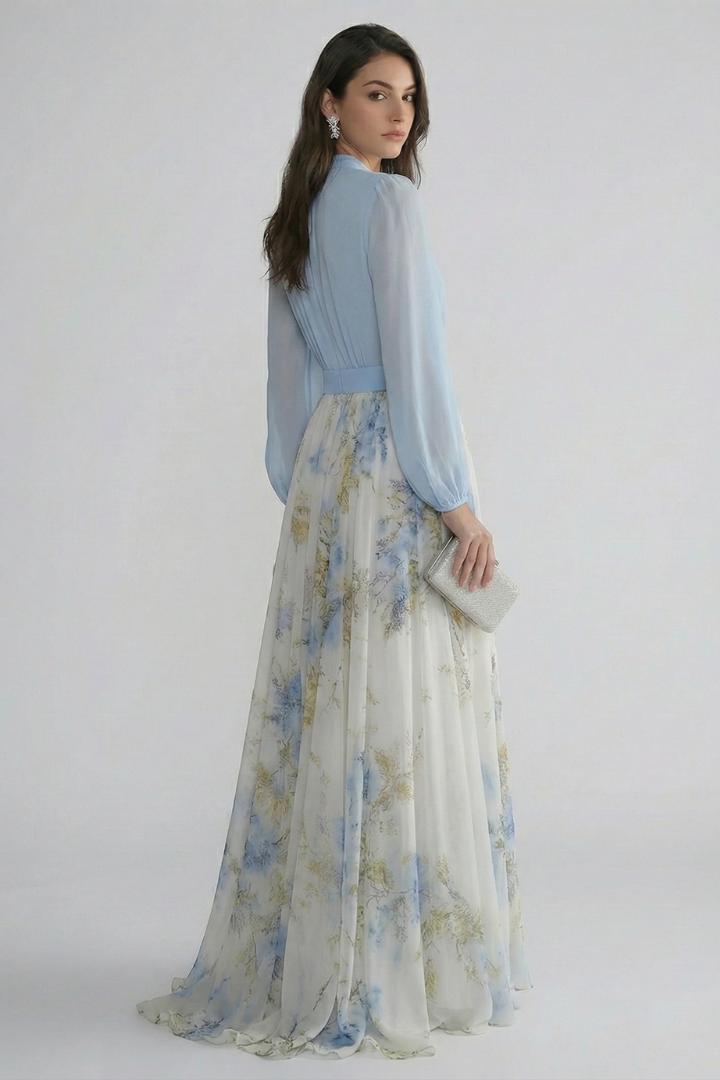 Brynn | Women’s Sheer Sleeves Maxi Dress