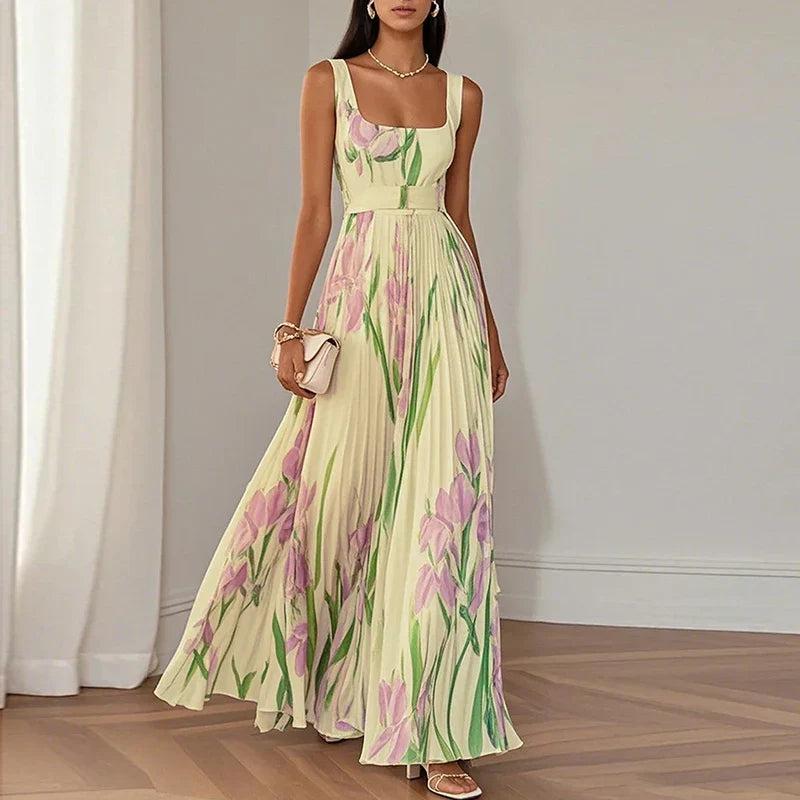 Bethany | A-Line Maxi Dress – Floral Print Women