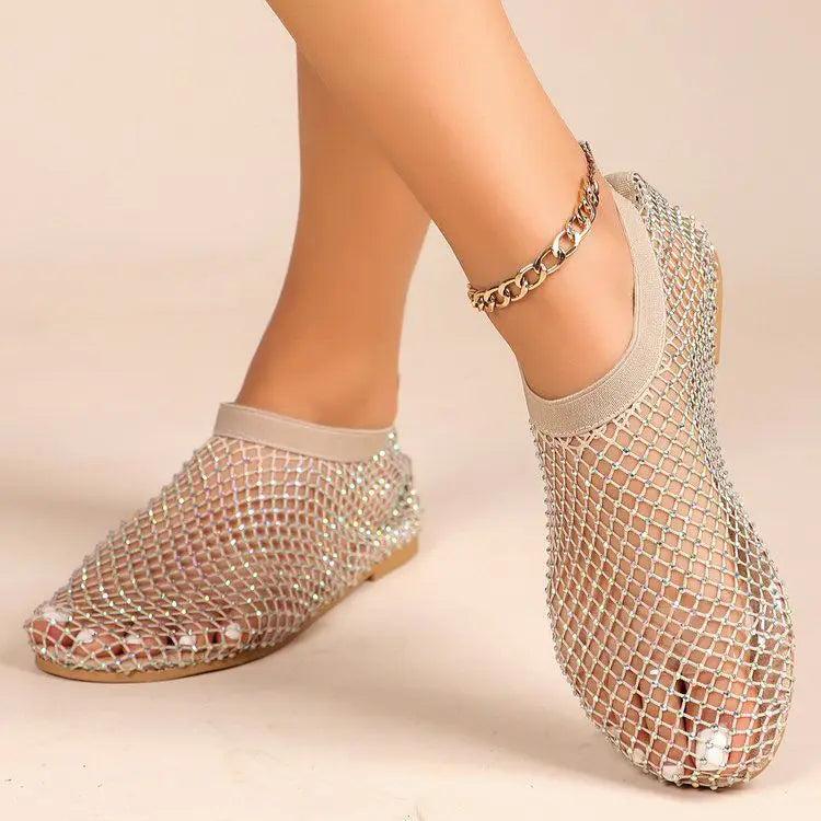Dakota | Rhinestone Midnight Flats