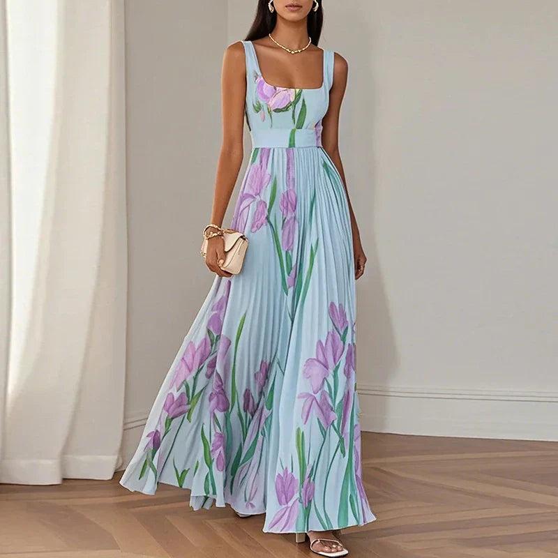 Bethany | A-Line Maxi Dress – Floral Print Women