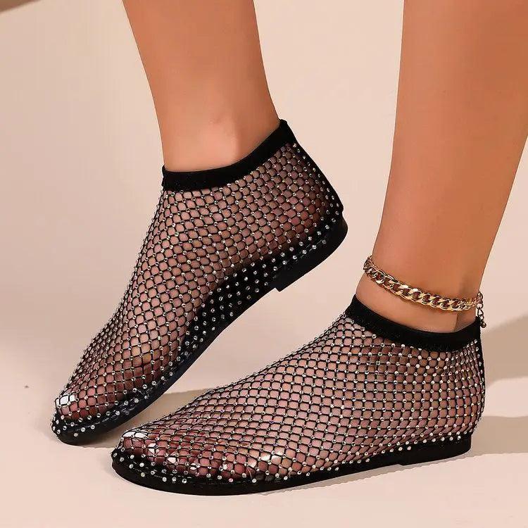 Dakota | Rhinestone Midnight Flats