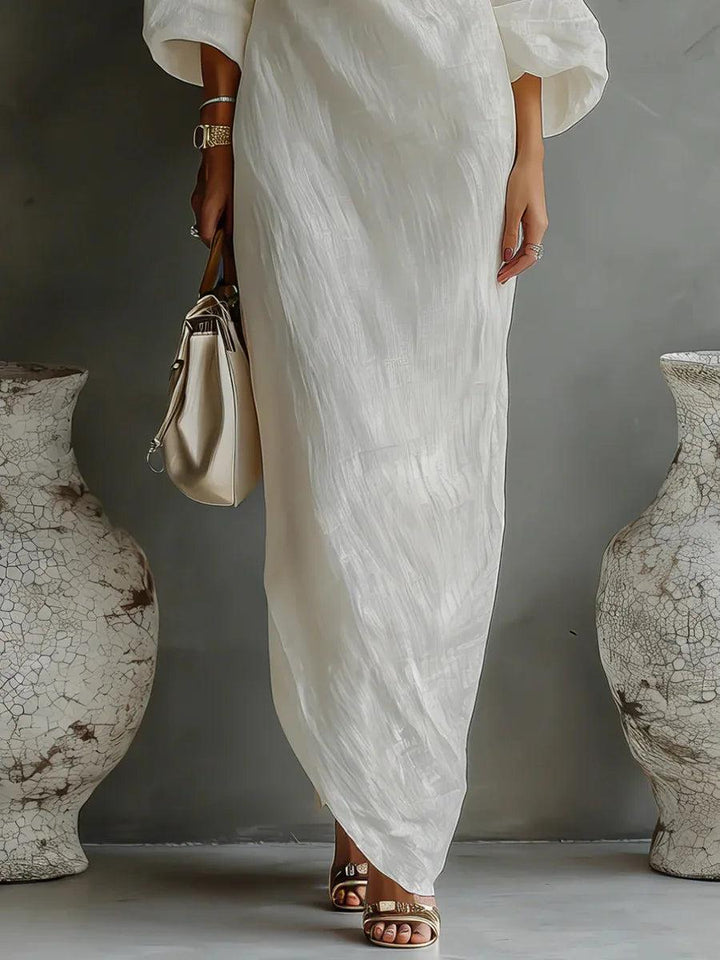 Leona | Women’s One-Shoulder Linen Dress