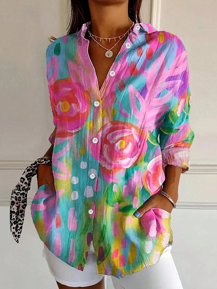 Heidi | Abstract Print Button Front