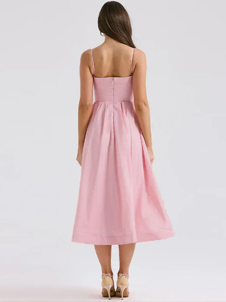 Analia | Spaghetti Strap Midi Dress