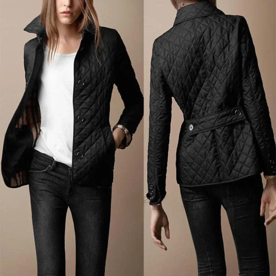Valerie | Women's Diamond Button Front Quilted Jacket