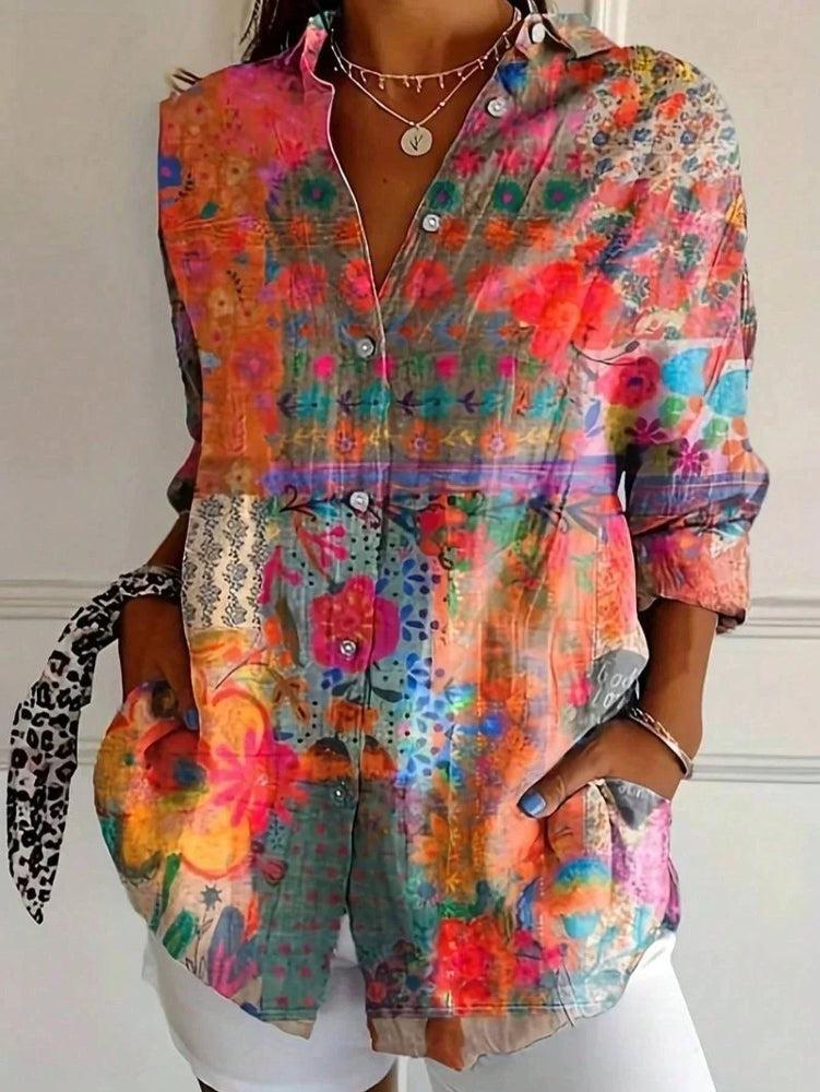 Heidi | Abstract Print Button Front