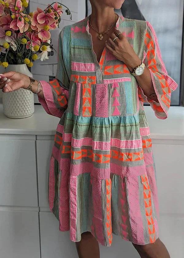 Ava | Elegant V-Neck Tiered Flowy Summer Dress