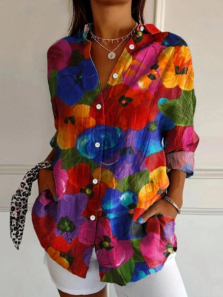 Heidi | Abstract Print Button Front