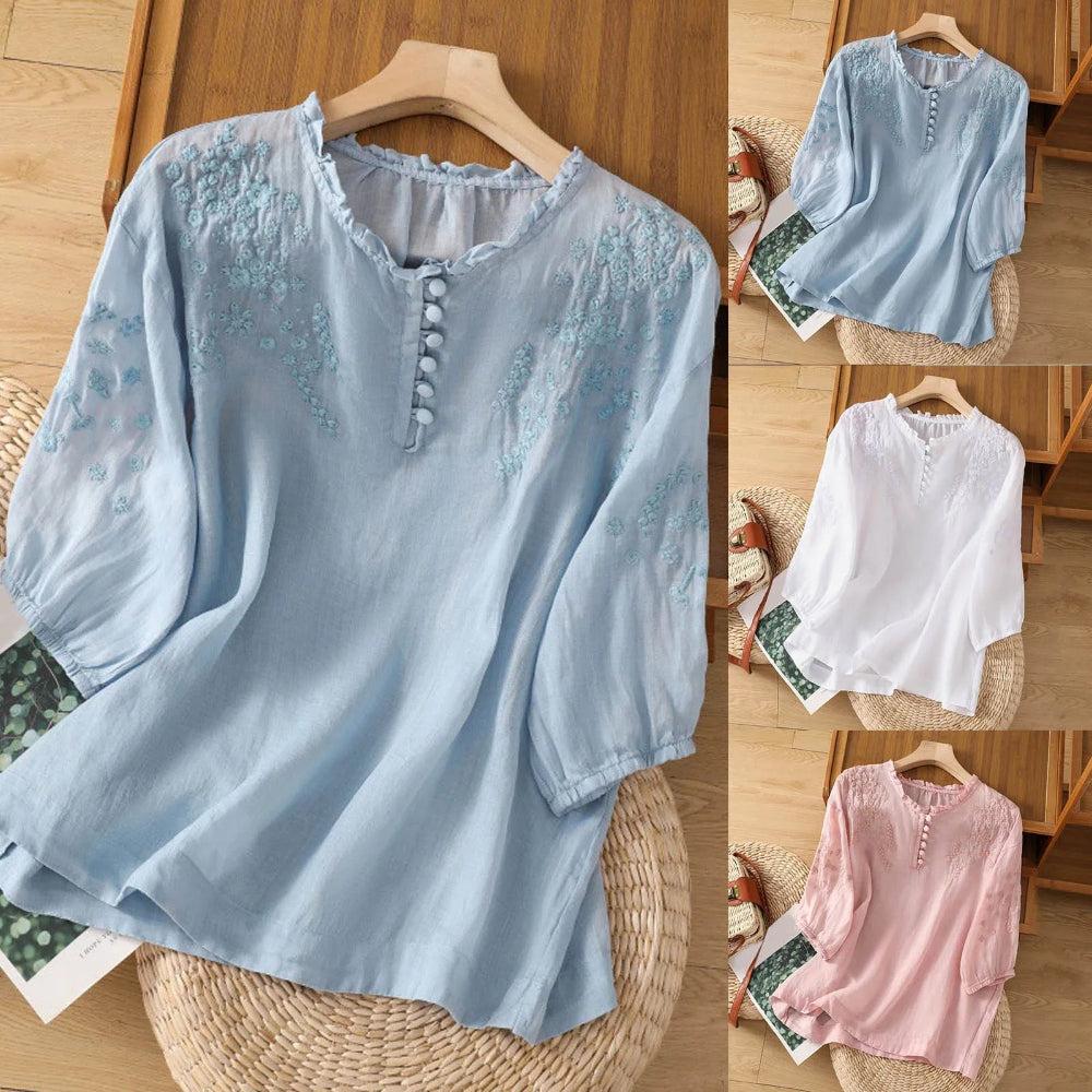Delilah | Floral Button-Front Blouse