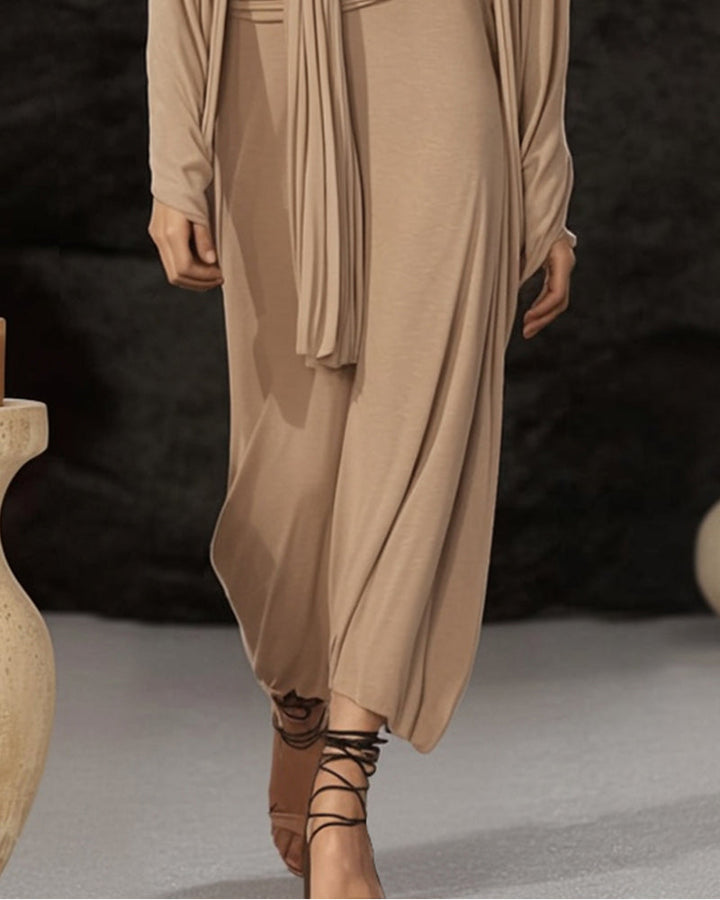 Cassia | Women's Slip Dress & Draped Cardigan Set
