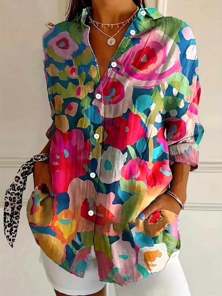 Heidi | Abstract Print Button Front