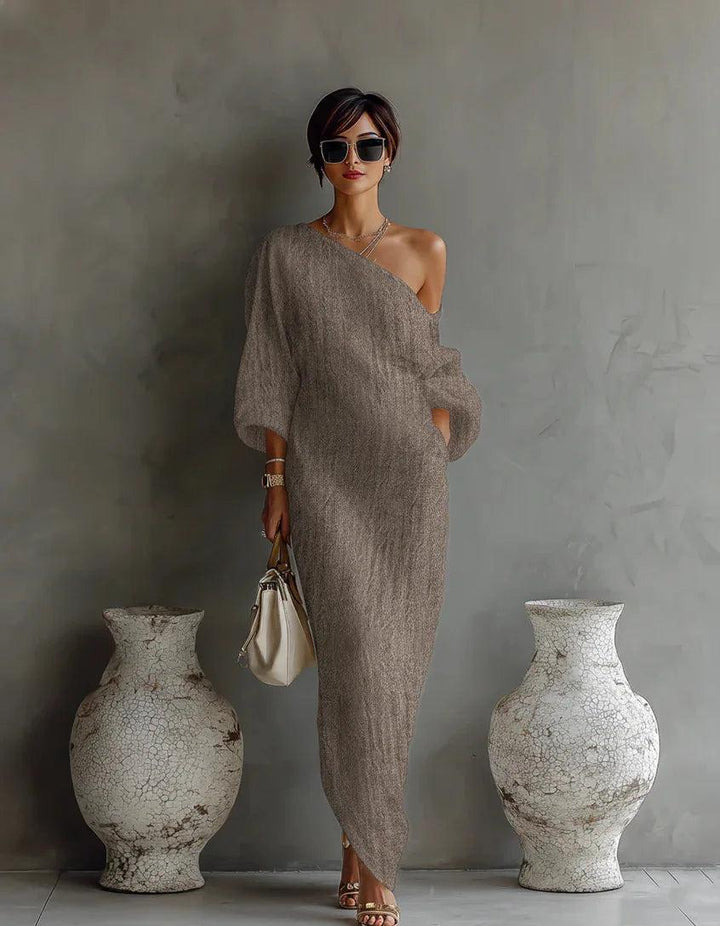 Leona | Women’s One-Shoulder Linen Dress