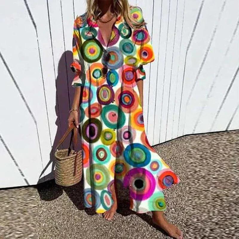 Jade | Floral V-Neck Long Sleeve Maxi