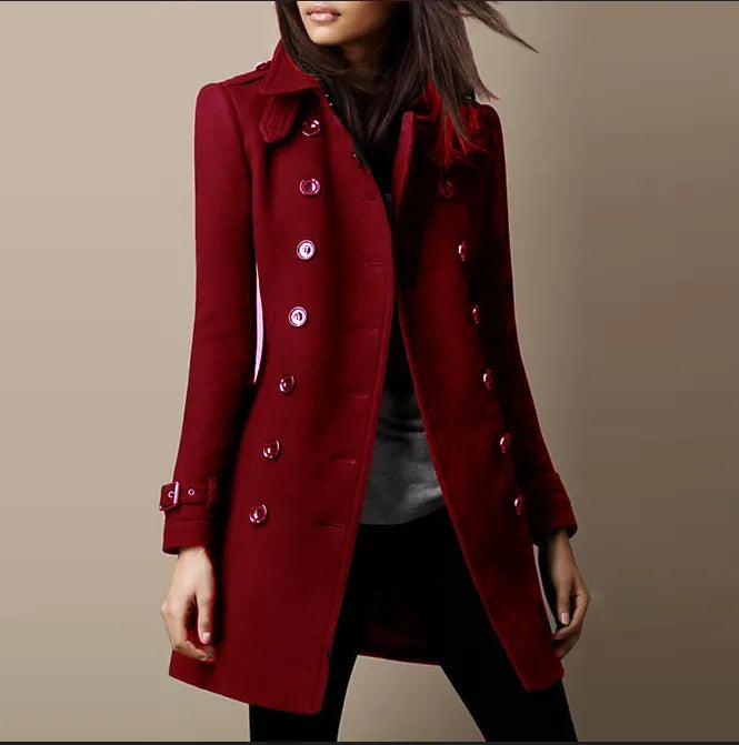 Zuria | Elegant Long Buttoned Winter Coat