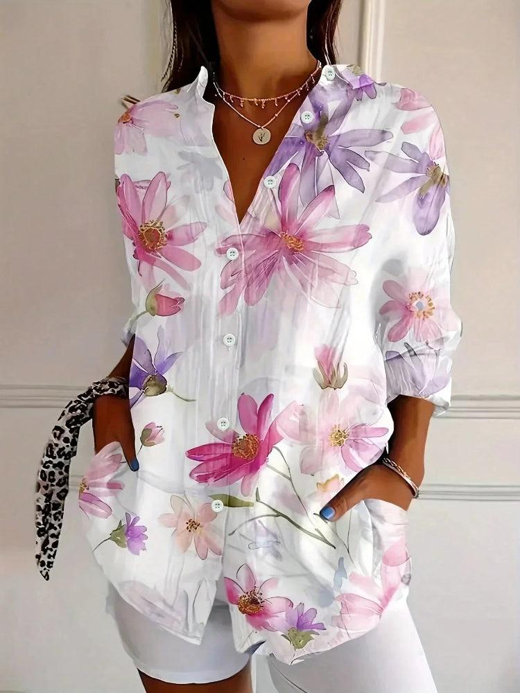 Heidi | Abstract Print Button Front