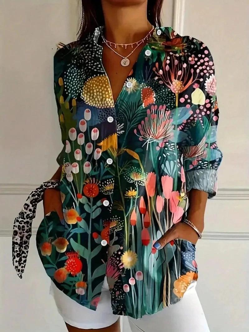 Terri | Colorful Blouse with Playful Print