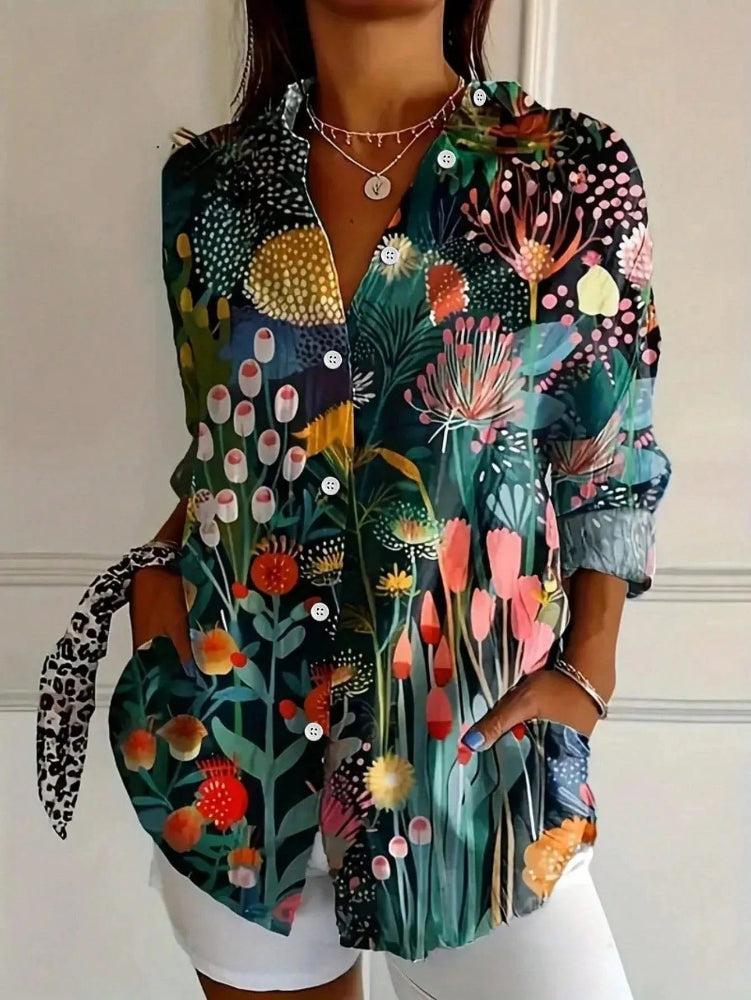Heidi | Abstract Print Button Front