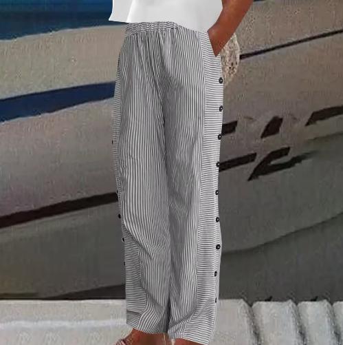 Sharon | Comfortable Striped Loose Fit Summer Pants