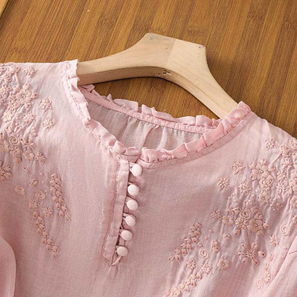 Delilah | Floral Button-Front Blouse