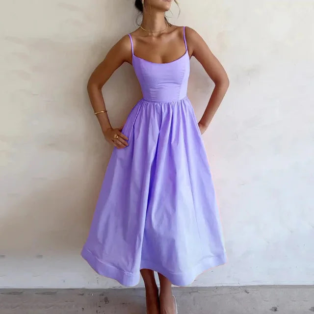 Analia | Spaghetti Strap Midi Dress
