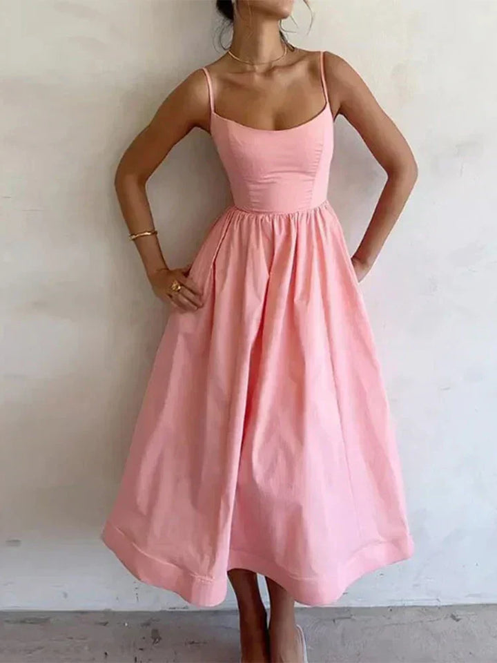 Analia | Spaghetti Strap Midi Dress