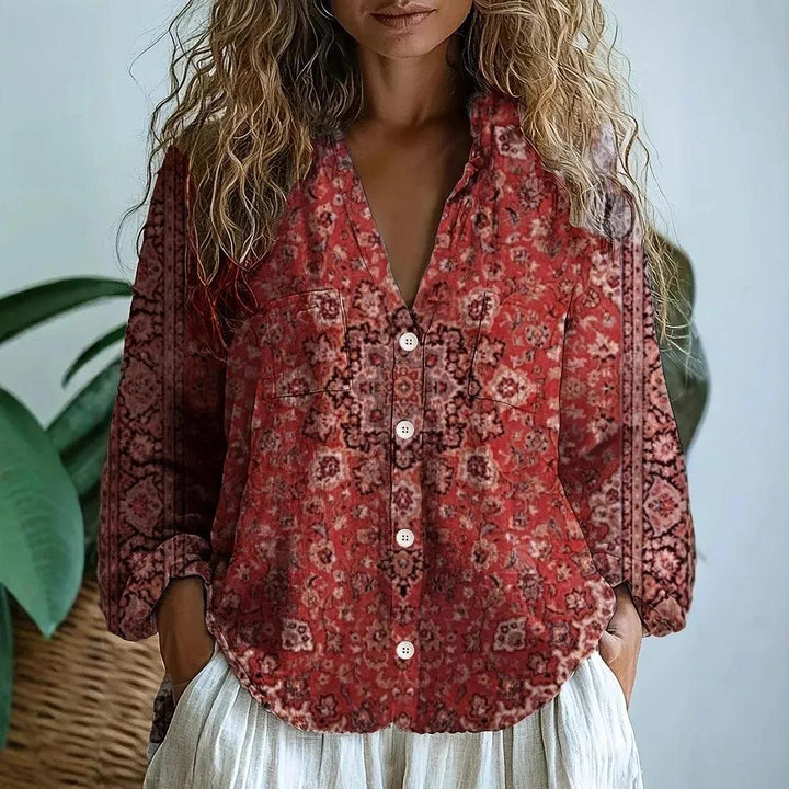 Brianna | Printed V-Neck Long Sleeve