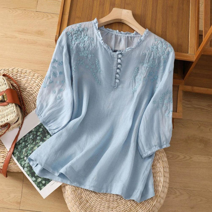 Delilah | Floral Button-Front Blouse