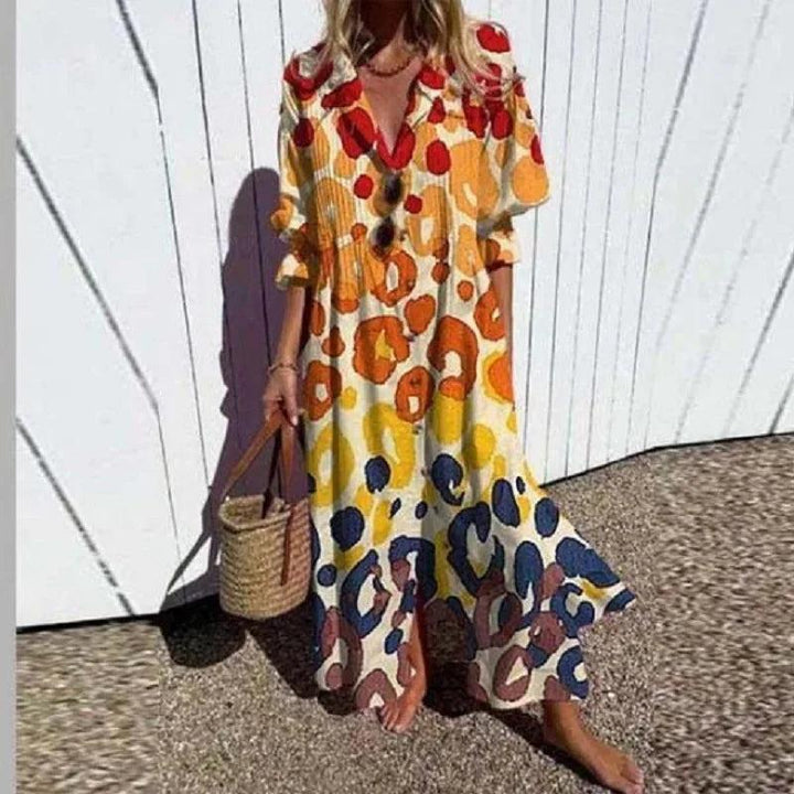 Jade | Floral V-Neck Long Sleeve Maxi