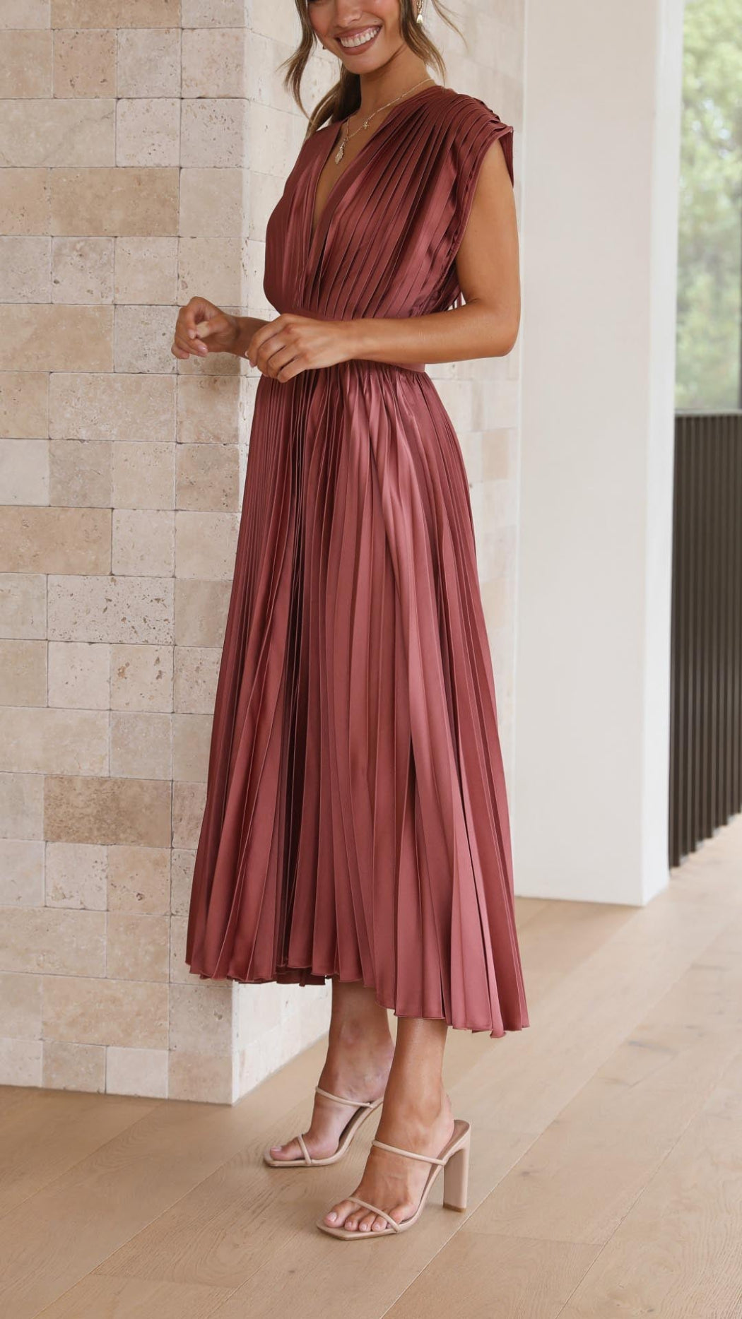 Stella | Pleated Maxi Dress
