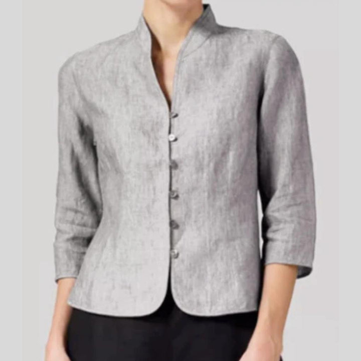 Claire | Stand Collar Blouse with Versatile Flair