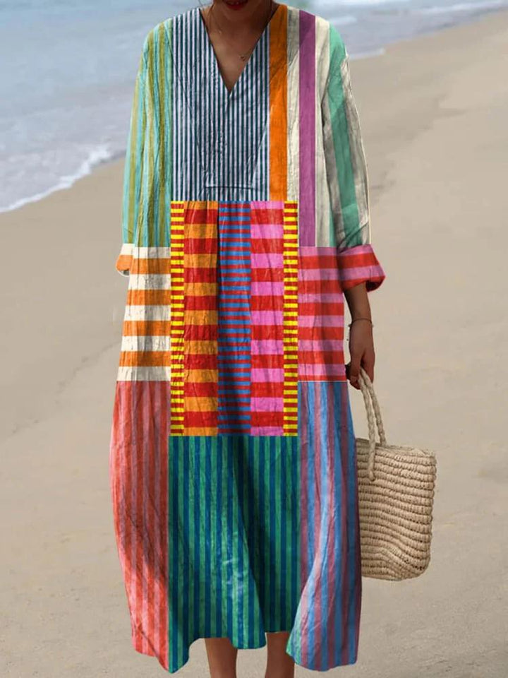Hadley | Retro Geometric Print Dress for Women