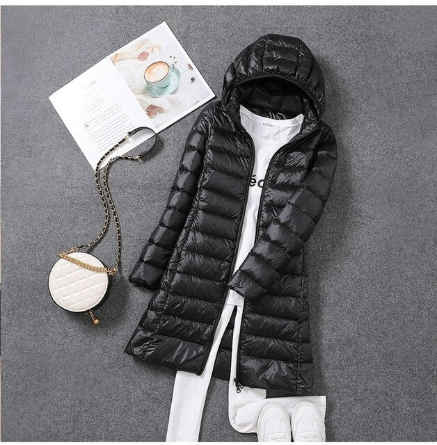 Riley | Long Down Jacket with Detachable Hood