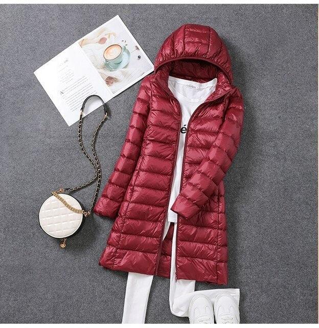 Riley | Long Down Jacket with Detachable Hood