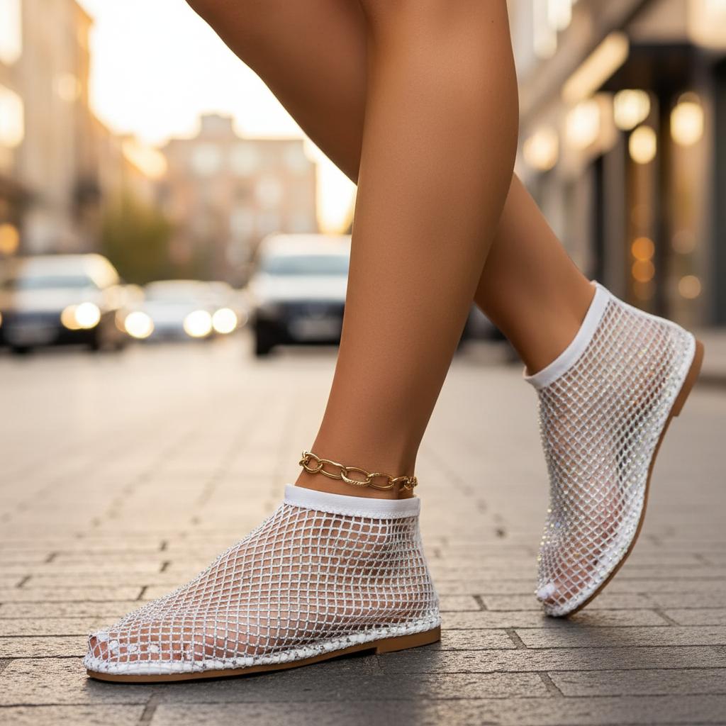 Dakota | Rhinestone Midnight Flats