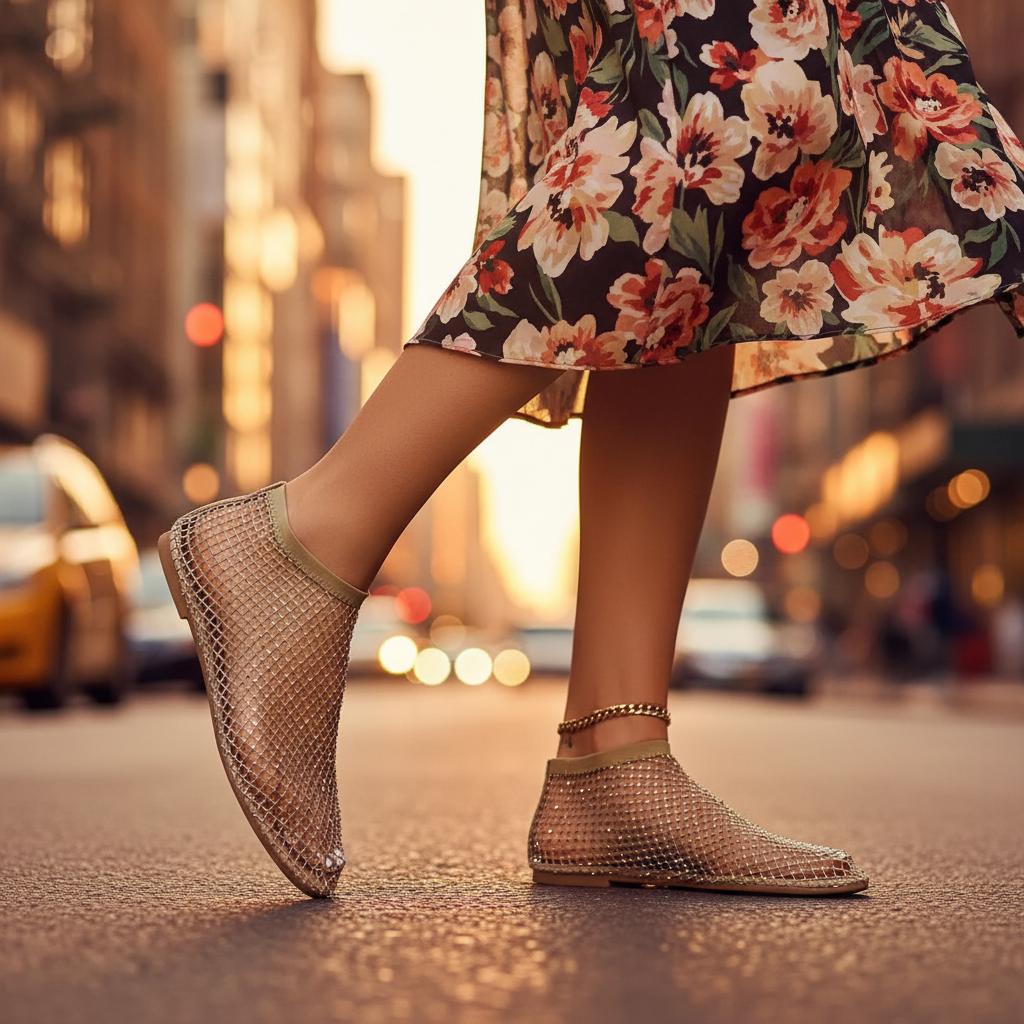 Dakota | Rhinestone Midnight Flats