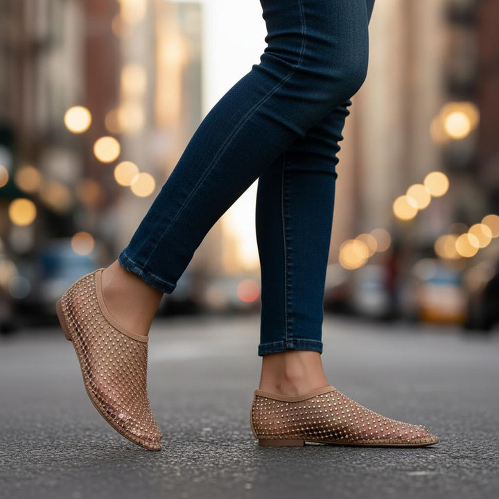 Dakota | Rhinestone Midnight Flats
