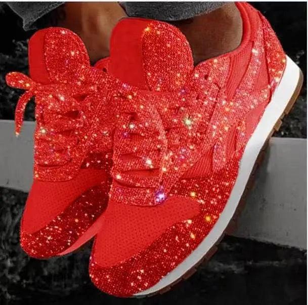 Allison | Women’s Glitter Lace-Up Sneakers