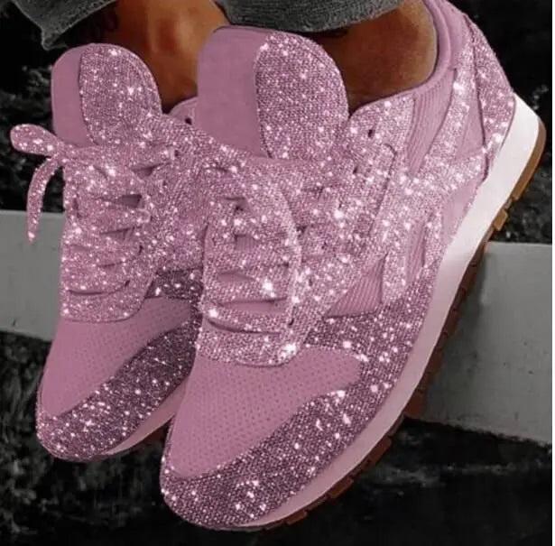 Allison | Women’s Glitter Lace-Up Sneakers