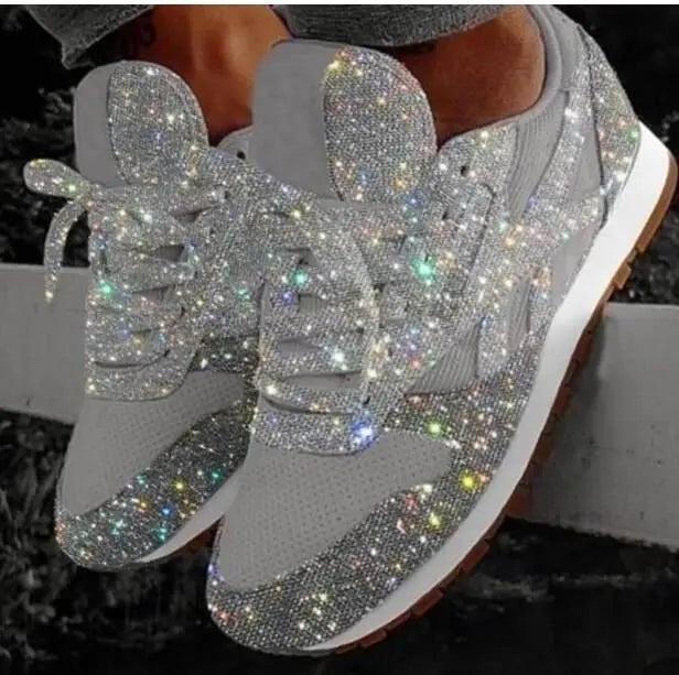 Allison | Women’s Glitter Lace-Up Sneakers
