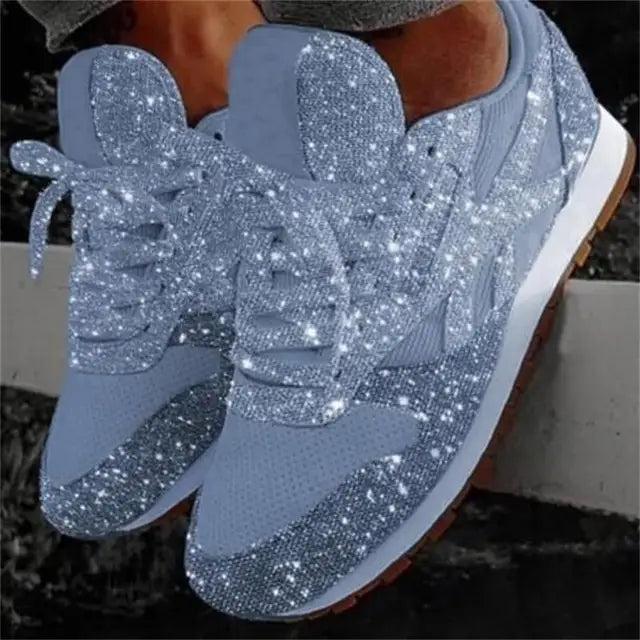 Allison | Women’s Glitter Lace-Up Sneakers
